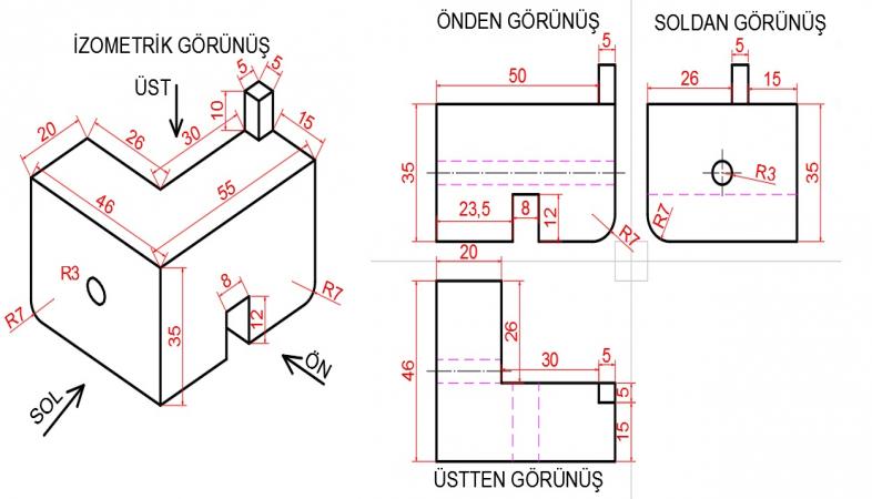 Autocad Kursu öğrenci çalışması - Resim 16